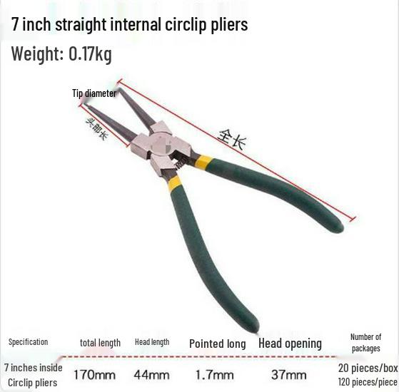 7" & 9" Bent Head Snap Ring Circlip Pliers - Internal/External Spring Pliers Set