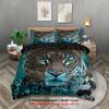 3pcs Fierce Leopard Animal Printed Chipless Bedding Set, Soft and Comfortable, Suitable for Dormitory Bedrooms of Various Sizes