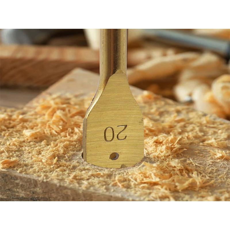 6-teiliges Set Titan-Sechskantschaft-Spatenbohrer Flachbohrer Holzbohrer 3-Punkt-Holzbearbeitungsöffner Elektrowerkzeuge Lochsäge 10-32 mm
