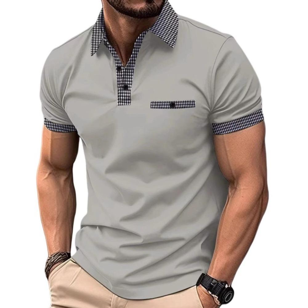 

Men s Shirts Short Sleeve Patchwork Shirt Summer Casual Turn-down Collar Shirts Beach Vacation Style Shirts XXXL сірий