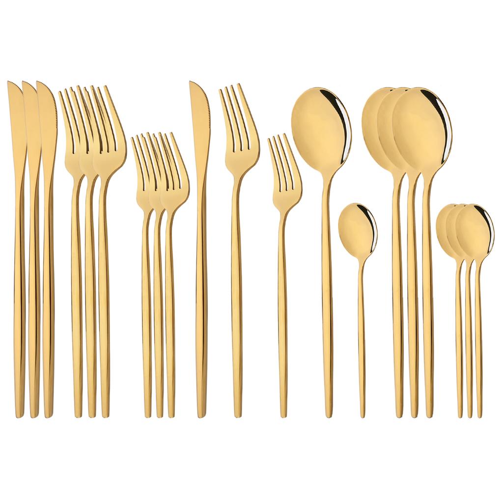 20 sztuk zachodnie czarne srebrne sztućce zestaw nóż widelec deserowy łyżeczka do herbaty zastawa stołowa ze stali nierdzewnej zestaw Party zestaw kuchenny