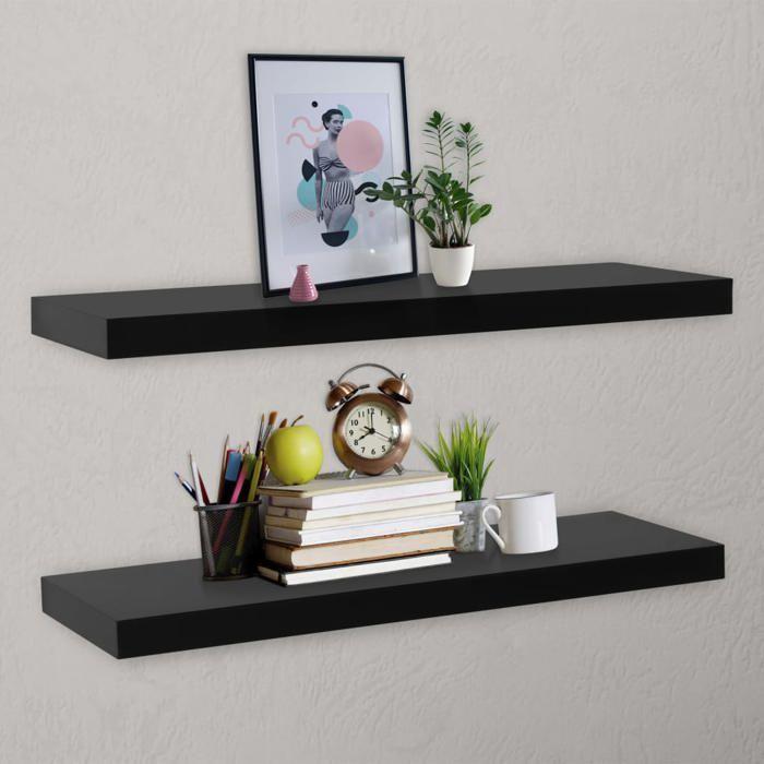 VidaXL Étagères murales flottantes 2 pcs Noir 120x20x3,8 cm 288204