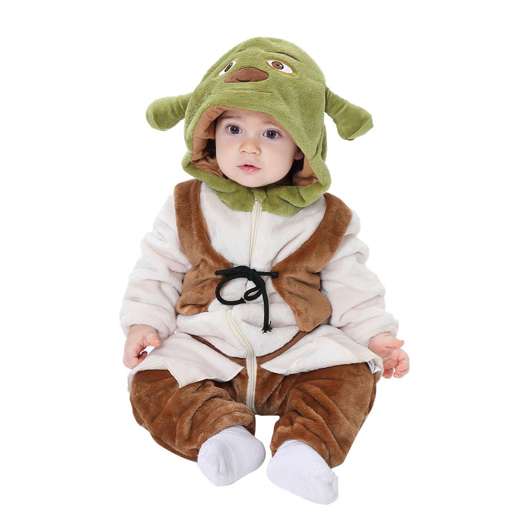 Anime Onesies Schattig Grappig Pyjama Jongens Meisjes Halloween Festival Feest Outfit Flanel Warm Zacht Rompertje 3M(1-4 Months) brown