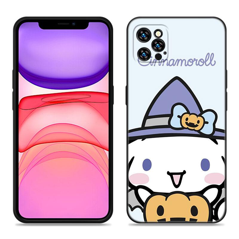 Husă de Telefon Kawaii Cinnamoroll Pentru Apple iPhone 12 13 Mini 11 14 15 Pro Max 7 8 Plus X XR XS SE 2020 2022 Husă Neagră din Silicon