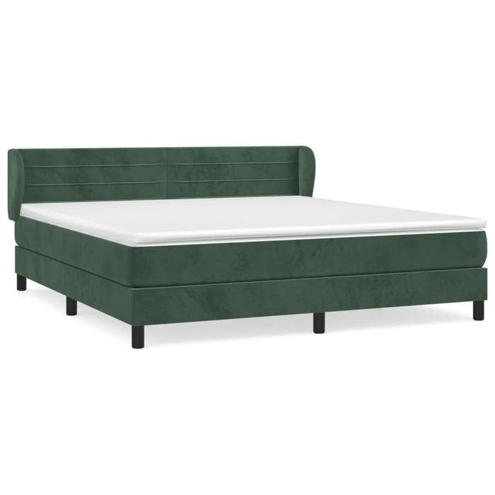 3127562 vidaXL Divan Bed and Mattress Dark Green 160x200cm Velvet