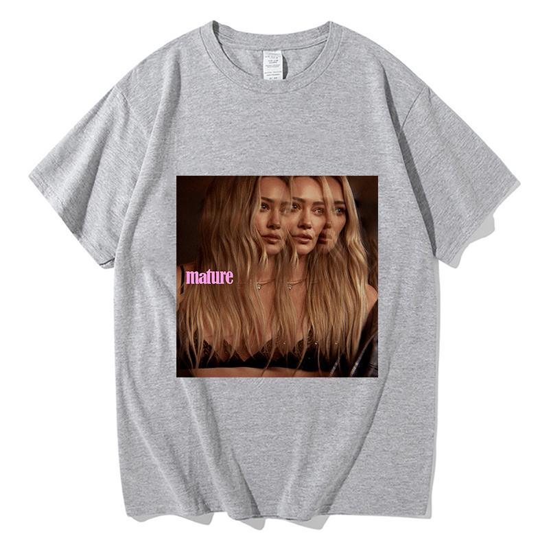 

Hilary Duff Mature Unisex T Shirt Casual Unisex Fashion TShirt Graphic Summer Short Sleeves 100 Cotton Hiphop Harajuku Clothes 4XL