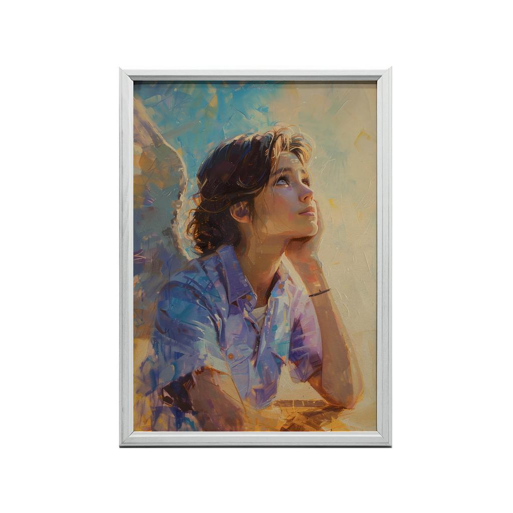 Angel Thoughts Poster Angel Thoughts Poster, 40X50 Cm, Black Aluminum Frame, 230 Gsm Matte Paper