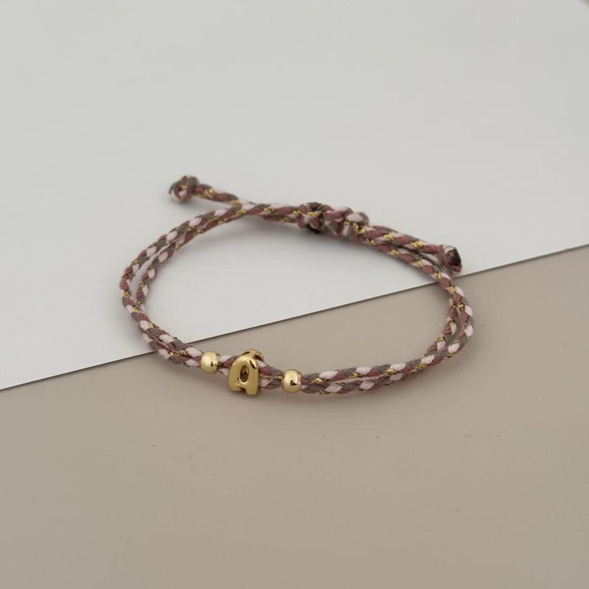 

Vlen Alphabet Initial Bracelet for Women Bubble Letter A to Z Colorful String Adjustable Friendship Gift Simple Dainty Jewelry Z коричневий