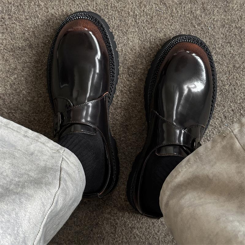 

Casual leather shoes men s 2025 new British high-end Derby shoes business dress heightening wedding shoes 39569-G 38 светло-коричневого