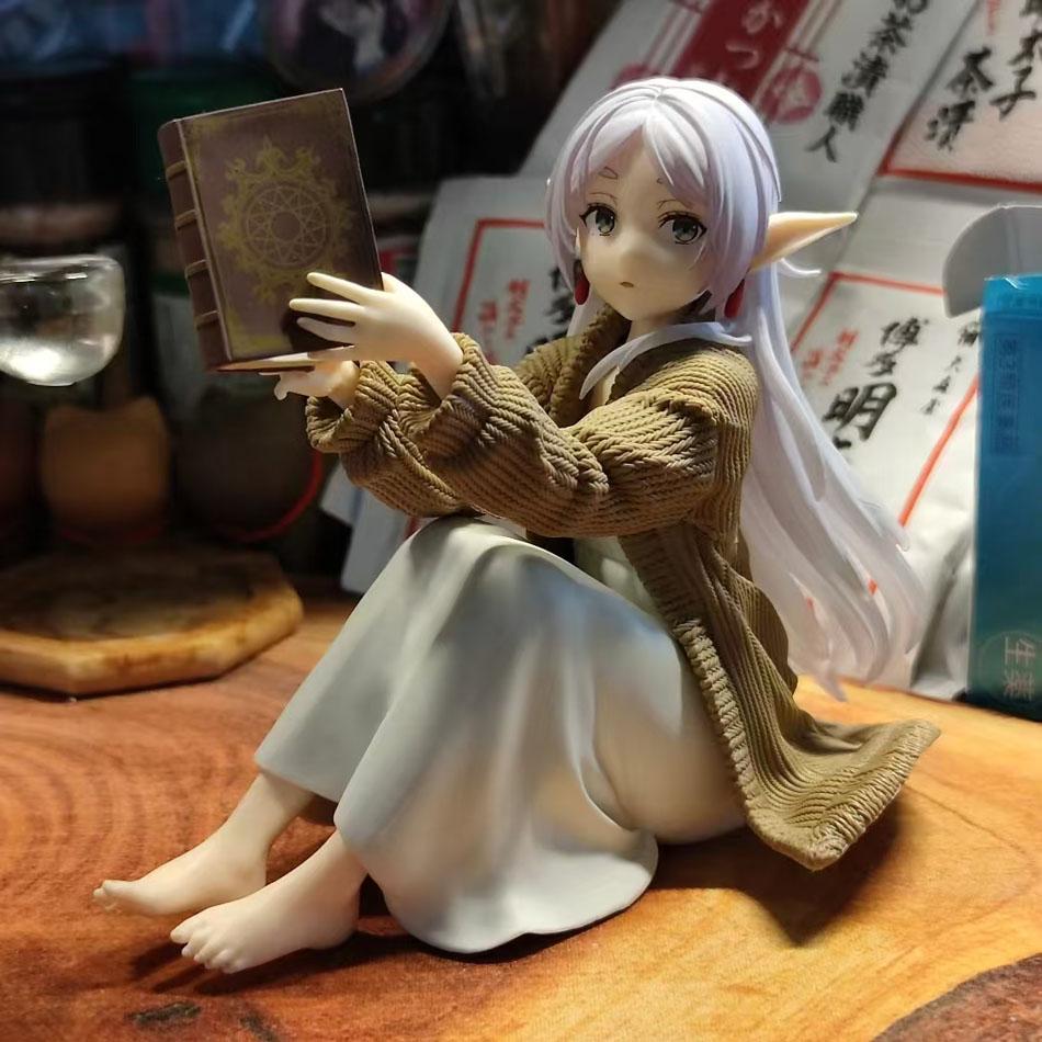 Frieren Beyond Journey's End Frieren PVC Anime Sitting Figure Desktop Decoration Cute Frieren Anime Statue Birthday Gift