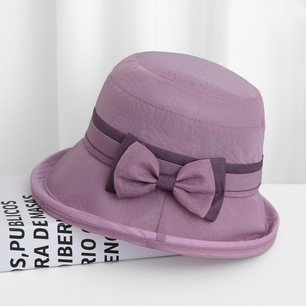 Hat woman middle-aged elderly summer mother thin sun hat breathable basin hat cool hat bucket hat sun hat