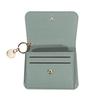 Ladies' Simple PU Leather Mini Zip Around Wallet Solid Color Slim Card Holder Coin Purse with RFID Blocking