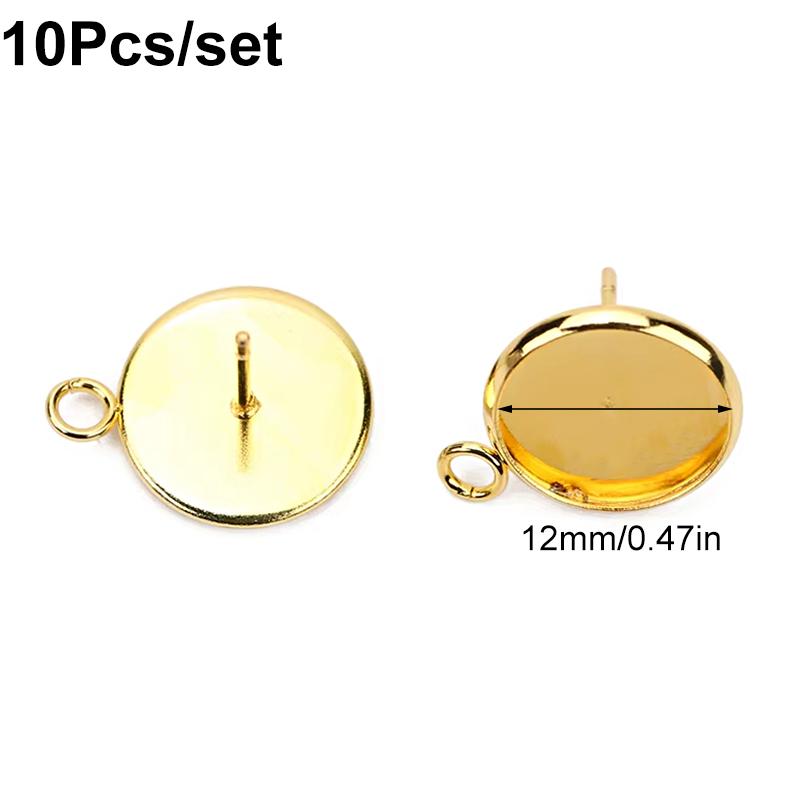10 pièces/ensemble Base de montage Boucles d'oreilles Simplicité DIY Multicolore Monture de boucles d'oreilles Hypoallergénique Ensemble de base pour boucles d'oreilles DIY
