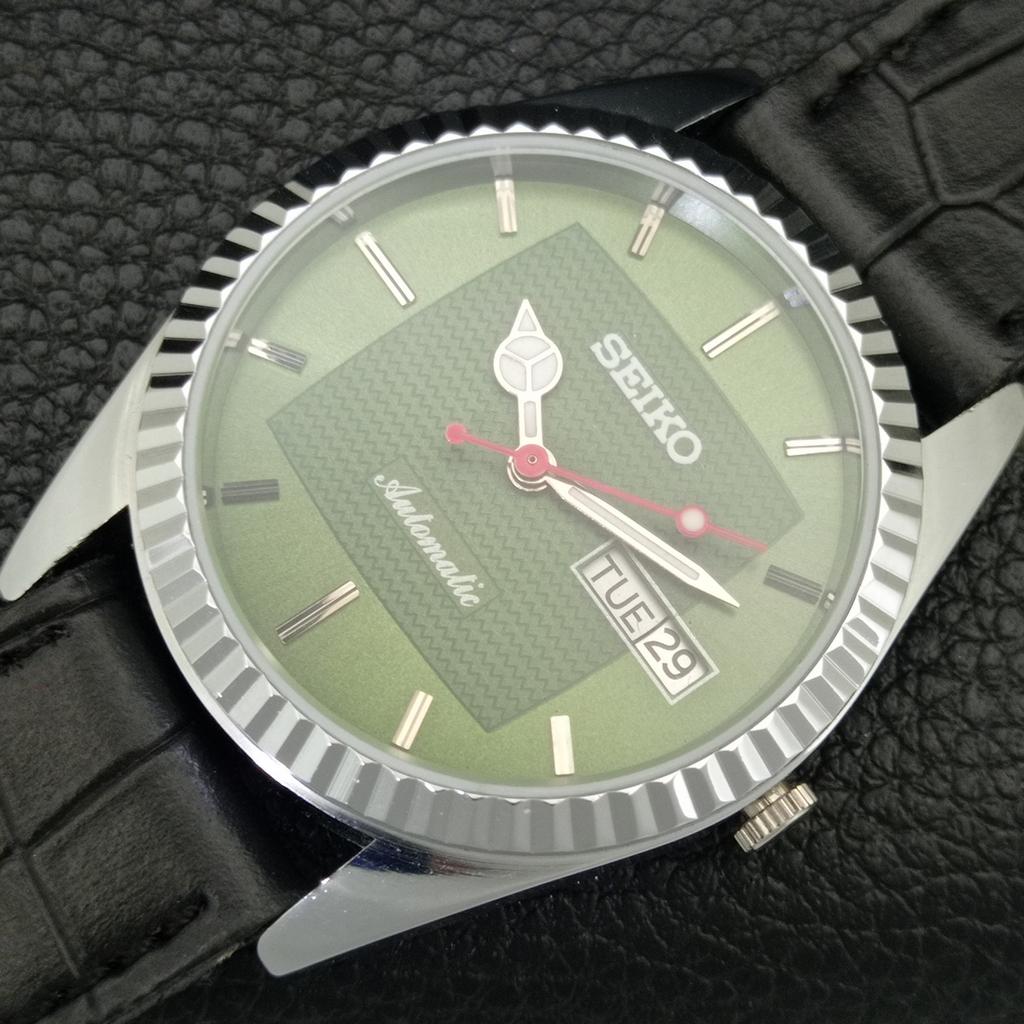 REFURBISHED SEIKO AUTOMATIC 6309A VINTAGE JAPAN MENS GREEN DIAL WATCH a443149-1