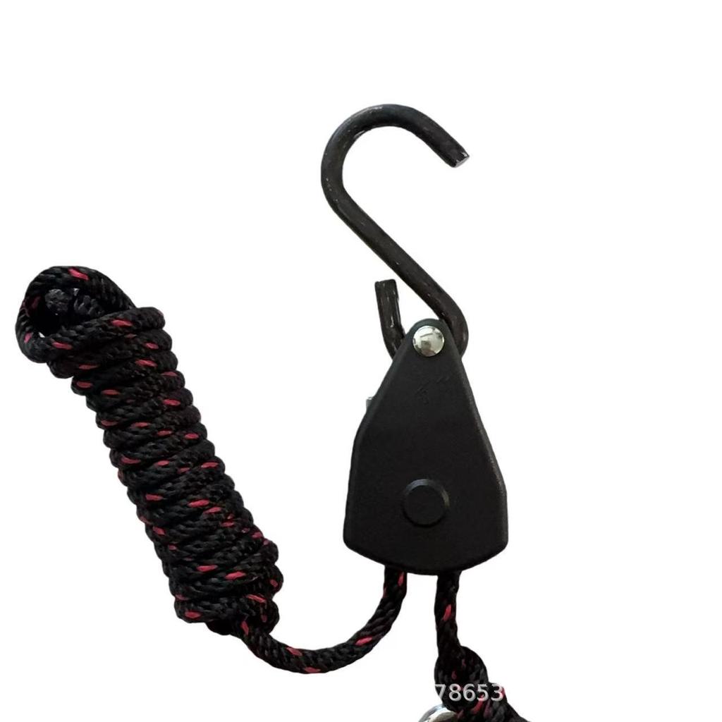 1/4" Metal Pulley LED Light Fixture & Plant Tent Hanging Rope with Carabiner