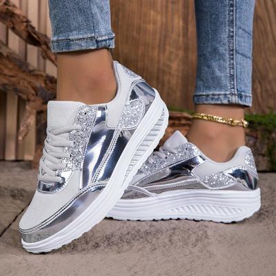 Leichte Atmungsaktive Damen Mesh Laufschuhe Stoßdämpfende Dicke EVA Sohle