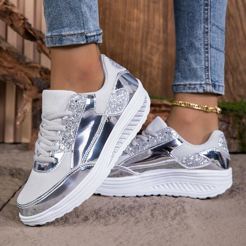 Lightweight Breathable Women's Mesh Running Shoes Shock-Absorbing Thick EVA Sole