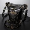Steampunk Motorcycle Bag, Skull Retro Single Shoulder Crossbody Bag, Multifunctional Mobile Waist Bag