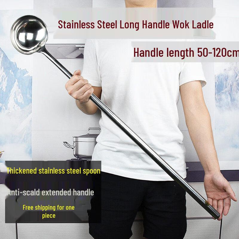 Yuzhou Stainless Steel Long-Handle Cooking Spoon