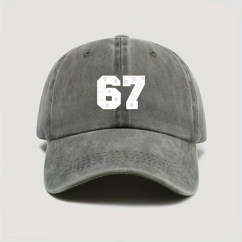 1PC Washed 67 Star Hat! Soft Top Breathable+adjustable Headband, Suitable for Retro Fashion Accessories for Commuting/travel