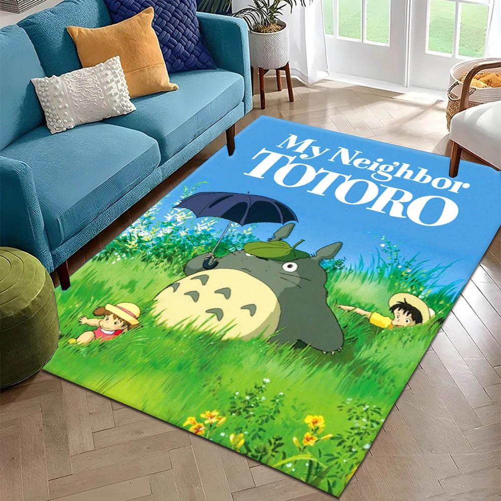 3D T-TotoroS Cartoon Anime Japan Teppich Teppich für Kunst Wohnzimmer Dekor Sofa Zuhause Schlafzimmer Geschenke Fans Teppichboden Rutschfeste Fußmatte