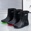 Mode mittelhohe Regenschuhe Herren rutschfeste Wasserschuhe thermische kurze Regenstiefel Herren Bündelmund Wasserstiefel Mode Gummischuhe Herren