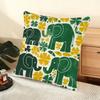 Elephant and flower Cushion Cover Soft Short Plush Pillow Cover Smooth Cozy Texture Aesthetic Cushion Case Home Decor