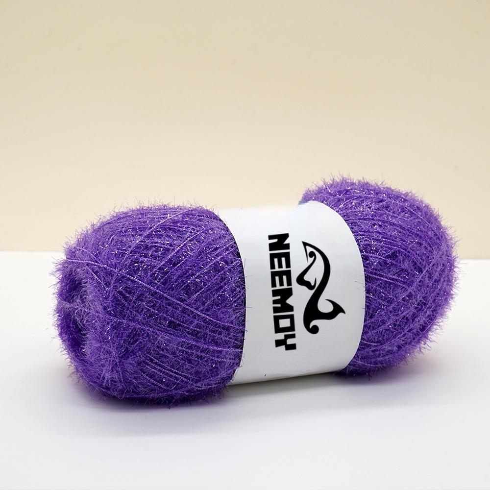 100g/200M Glass Silk Yarn for Hand Knitting Korean Dish Towel Wool Yarn and Crochet Doll Scarf Sweater Gold Silk Thread