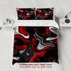 3pcs Bedding Sets 3D Printed Abstract Red Black White Wave Pattern Duvet Cover Sets With Pillowcases No Filling Modern Abstract