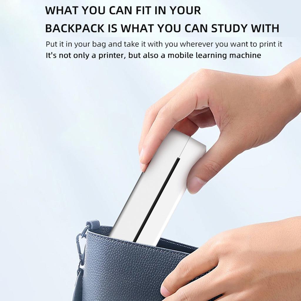 Tragbarer Drucker, kabelloser tintenloser Drucker, unterstützt 8,26 x 11,69 Zoll Thermopapierdrucker BT5.1