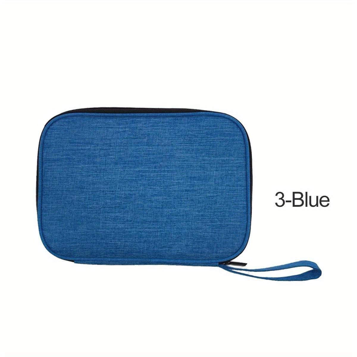

Сумка многофункциональная дорожная сумка для хранения ремешка для часов сумка-чехол портативный чехол коробка для кабеля данных 300D водонепроницаемая ткань синий