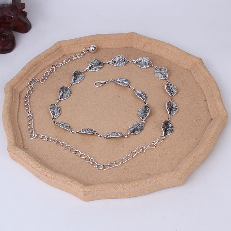 

Поясная цепочка женская с высоким чувством стиля женская металлическая цепочка ремень ретро цветок лист аксессуары для одежды цепочка