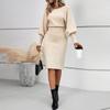 Women's Fall And Winter Fashion Sexy Slim Waisted Package Hip Dating Long Sleeve Dresses
