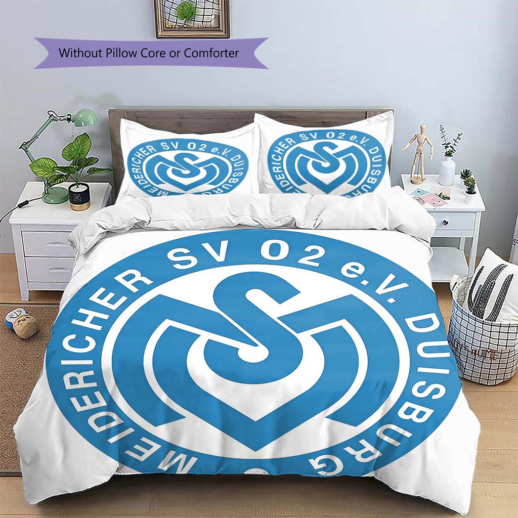 MSV Duisburg Pattern Bedding Home Decoration Birthday Gift (1 * Duvet Cover + 2 * Pillowcase, Without Core)