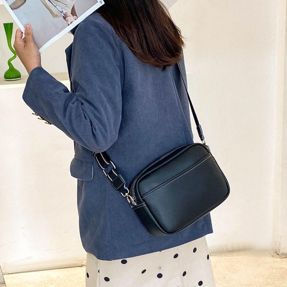 

Pu Leather Crossbody Tote Bags Solid Color Small Square Bag Casual Shoulder Bag Women