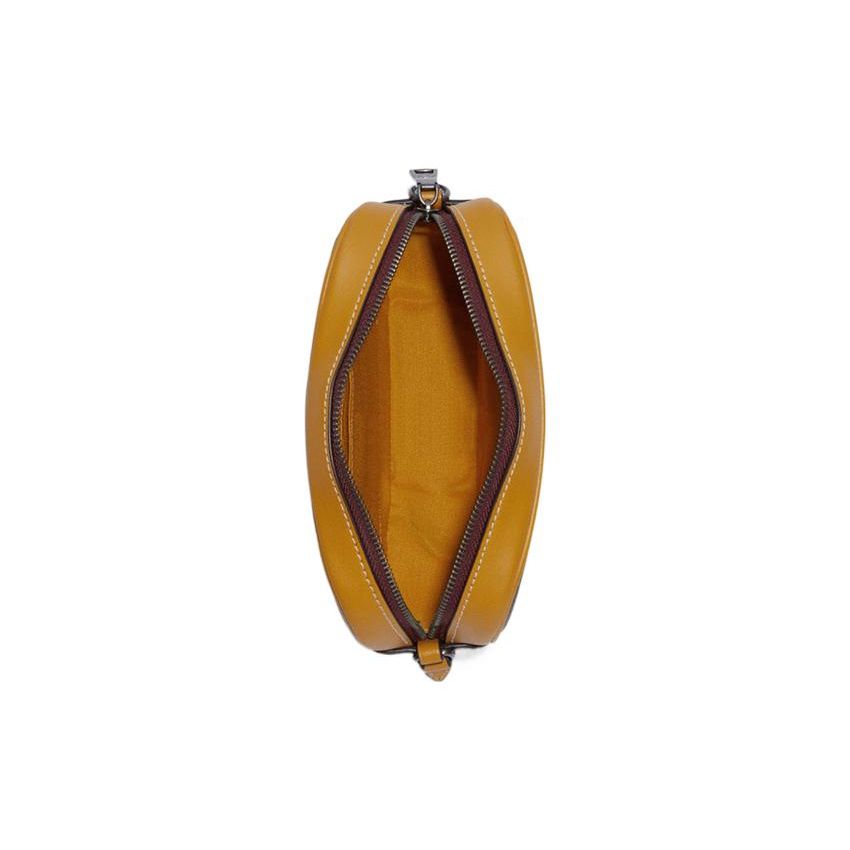 Coach Jamie 18 Classic Monogram Print Double Card Slot Zipper Closure No Shoulder Strap Handbag Small Women Handbag Brown Gold CB851-QBUOD