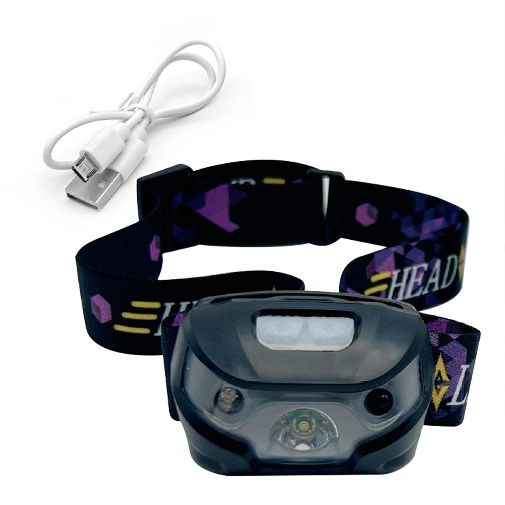 Mini Head Lamp LED Motion IR Sensor Rechargeable Headlight Portable Fishing Flashlight USB Rechargeable Waterproof Camping Light