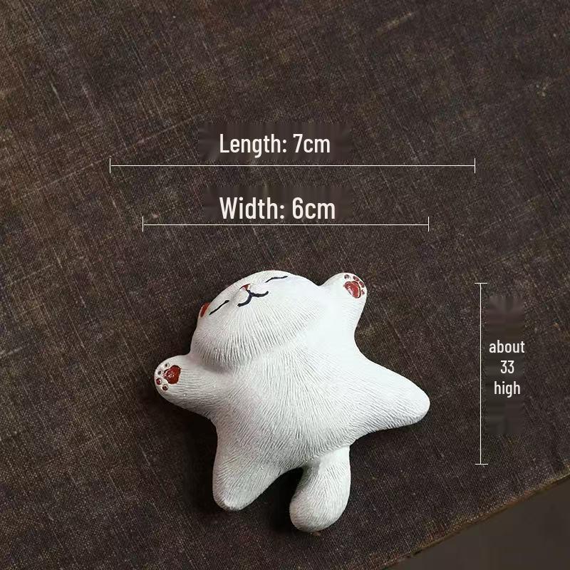 Исинская фиолетовая глина, лежащий кот, чайный питомец: Ручная работа, талисман «Счастливый кот» и подставка для ручек, подставка под крышку чайника