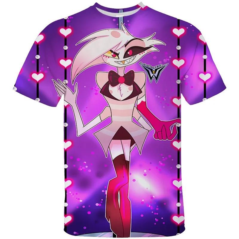 Children's Tshirts Hazbin Hotel Prited Summer Short Sleeve T-shirt for Men and Kids Hot Fashion Streetwear Adult Kid Clothing