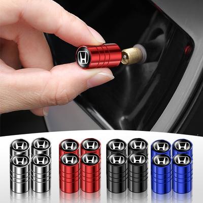 4pcs Metal Car Badges Wheel Tire Valve Caps Auto Accessories For Civic Accord Fit CRV Jazz Odyssey Insight Legend HRV QV0