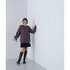 Natural Beauty Basic Ribbon Sleeve Knit Charcoal Women's Lace-Up Sweater,