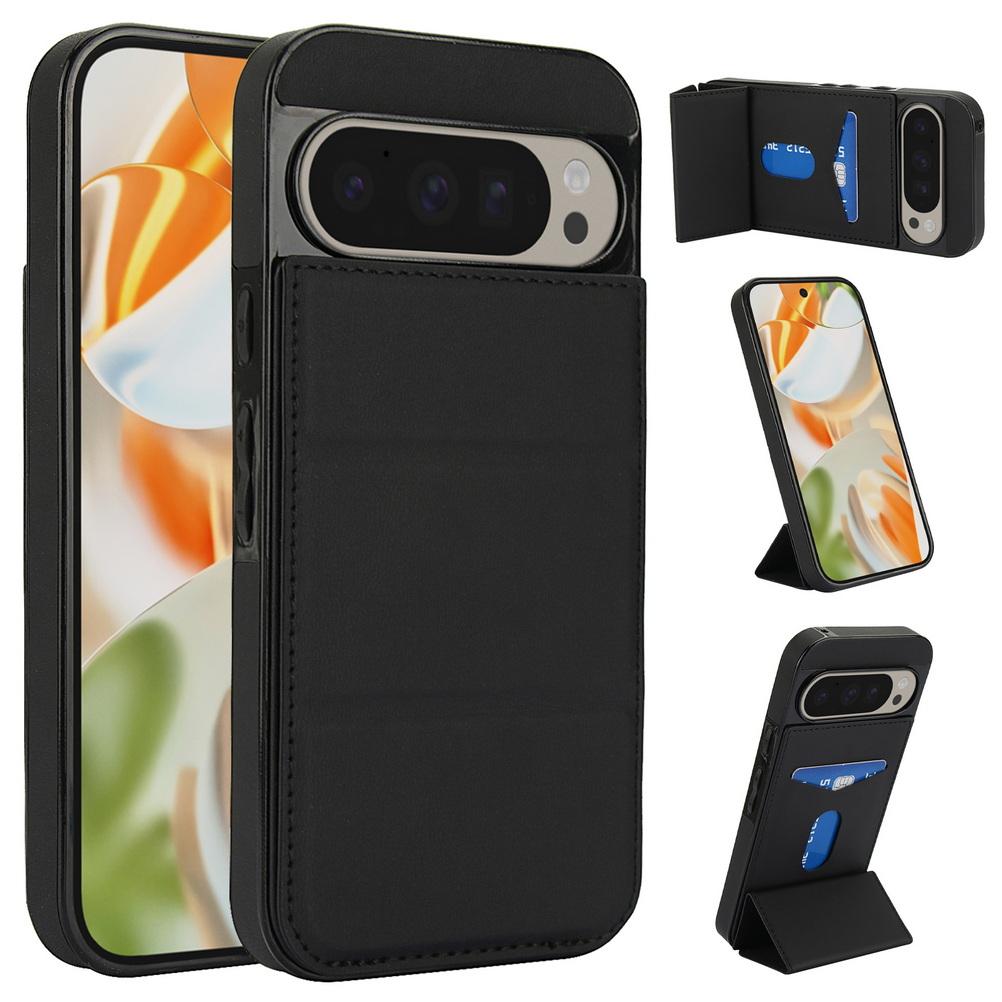 Leather Tri-fold Magnetic Stand with Credit Card Case For Google Pixel 9 Pro XL Pixel 9a 8A Pixel 8 Pro  Protect Cover
