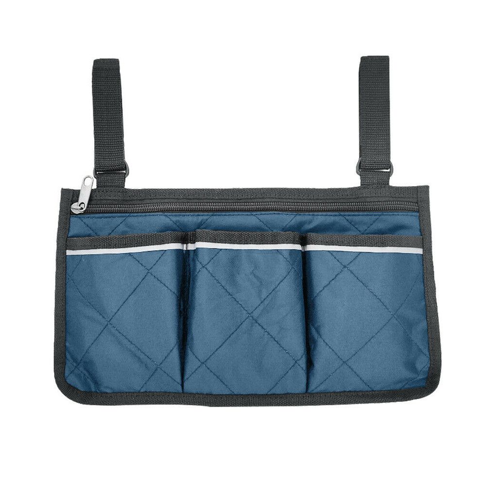 

Дорожная Светоотражающая Полоса Прочная Сумка для Хранения Сумка-Подлокотник Боковая Сумка для Инвалидной Коляски Карманный Органайзер синий