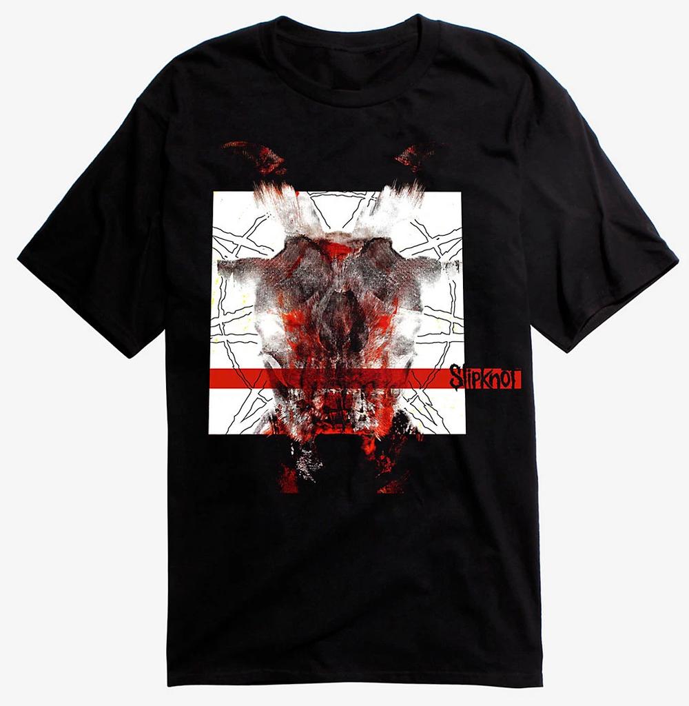 T-shirt Slipknot BARRA ROSSA 100% Cotone Magliette Uomo Top NUOVO Autentica & Licenziata Design Fronte & Retro