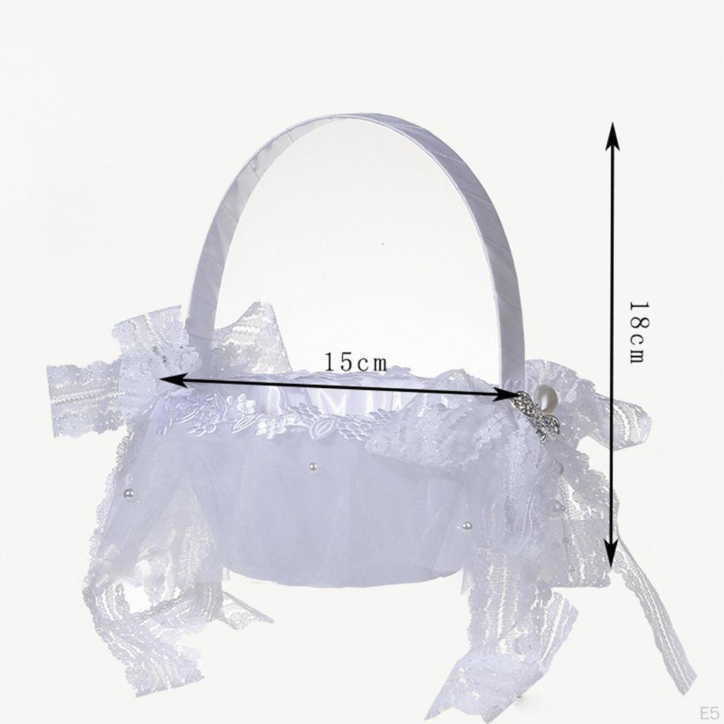 Elegant Flower Girl Baskets, Bridal Accessories ,Candy Gift Bag Storage Handbasket ,Wedding