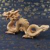 Dreidimensionales handgeschnitztes Pfirsichholz Blaues Drachen-Ornament