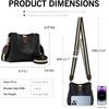 FOXLOVER Lichee Print Crossbody Bag for Vegan Leather Trendy Shoulder Handbag with Wide Black Women, Purse, Strap,