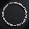 European & American Hip Hop Infinity Cuban Chain Necklace & Bracelet: Trendy Unisex Design with Full Diamond Accents.