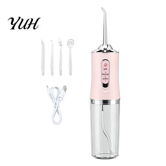 Irrigateur buccal rechargeable, jet dentaire électrique sans fil, 3 niveaux pour le nettoyage des dents avec 4 embouts de jet, Flosser
