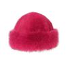 Faux Fur Winter Bucket Hat Solid Color Soft Texture Thickened Warm Plush Hat Gentle